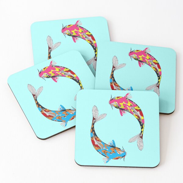 Item preview, colorful Koi Fish Art designed and sold by Pikkalo.