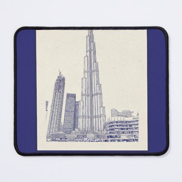 Item preview, Dubai UAE Burj Khalifa Skyline Vintage Line Art Poster designed and sold by Sorcend.