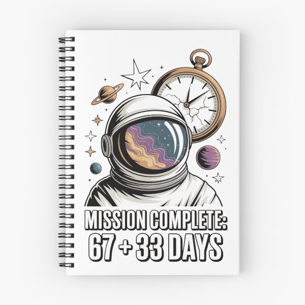 Item preview, Astronaut galaxy swirl t-shirt, cracked pocket watch space tee, 67+33 days graphic shirt, cosmic sci-fi spacewear designed and sold by omar ousalah.