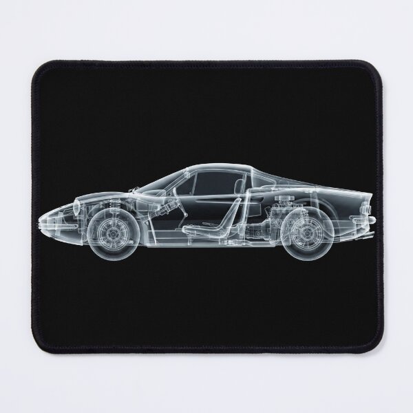 Item preview, Ferrari Dino X-Ray Blueprint – Transparent Classic Car Anatomy designed and sold by Gated Gear.
