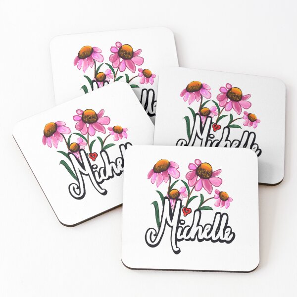 Item preview, Michelle popular girls first name in white with flowers. Personalized personalised customised name gift for girls women mother daughter grandmother teacher nurse Michelle designed and sold by Artonmytee.