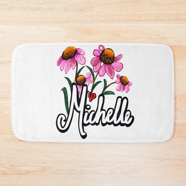 Item preview, Michelle popular girls first name in white with flowers. Personalized personalised customised name gift for girls women mother daughter grandmother teacher nurse Michelle designed and sold by Artonmytee.