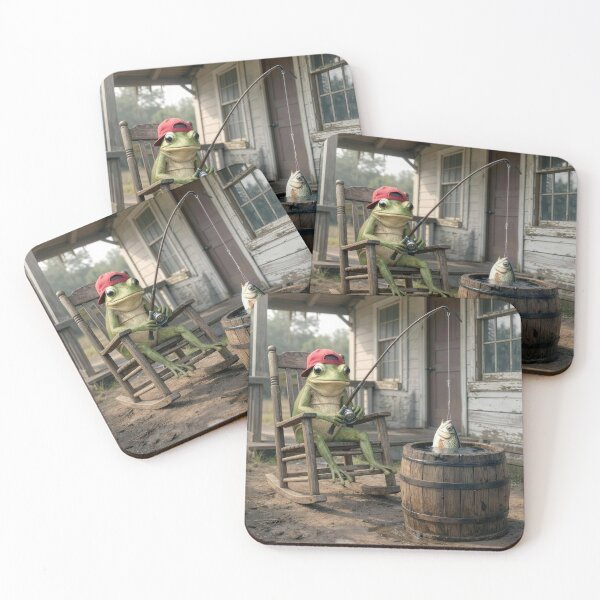 Item preview, Frog Fishing in a Whiskey Barrel designed and sold by Maria Dryfhout.