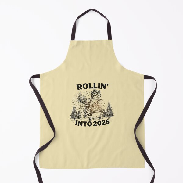 Item preview, Rollin Into 2026 Funny Cat – Dumpster Fire New Year Humor Vintage Kitty Design designed and sold by RealCuties.