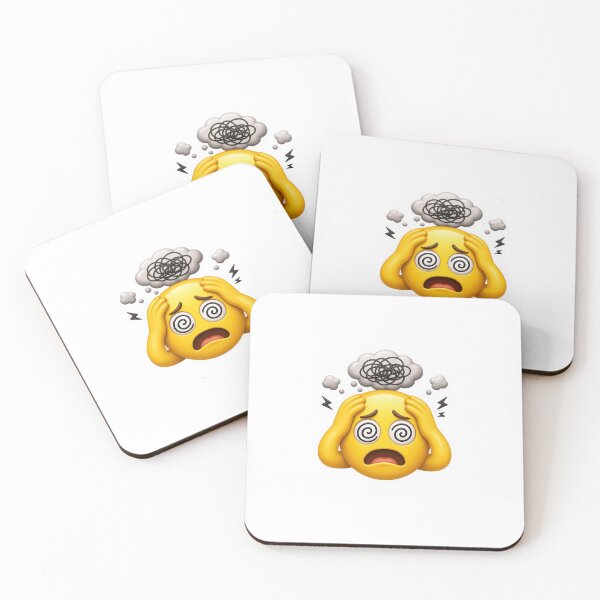 Artikelvorschau, Emoji-Angstaufkleber zum Thema Überdenken entworfen und verkauft von VIBE BY NADA.