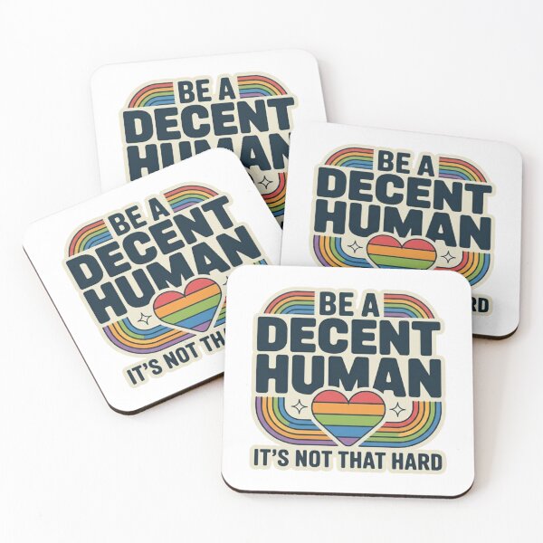 Item preview, Be A Decent Human Retro Rainbow Pride Graphic T-Shirt designed and sold by MerchlyMike.