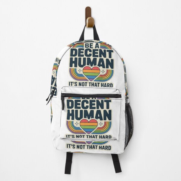 Item preview, Be A Decent Human Retro Rainbow Pride Graphic T-Shirt designed and sold by MerchlyMike.