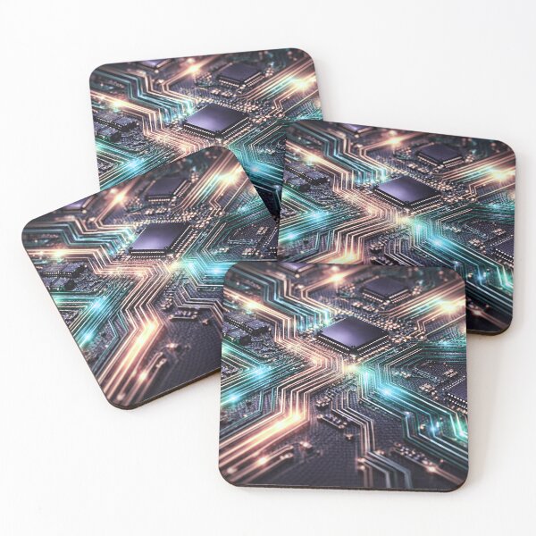 Item preview, Futuristic Circuit Board Neon Tech Glow designed and sold by IntelliMindDesigns.