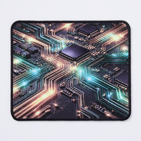Item preview, Futuristic Circuit Board Neon Tech Glow designed and sold by IntelliMindDesigns.