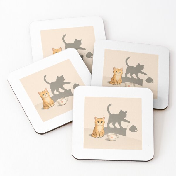 Item preview, Calm Cat with Chaotic Shadow – Inner Self Concept Art designed and sold by LovelyCatGalaxy.