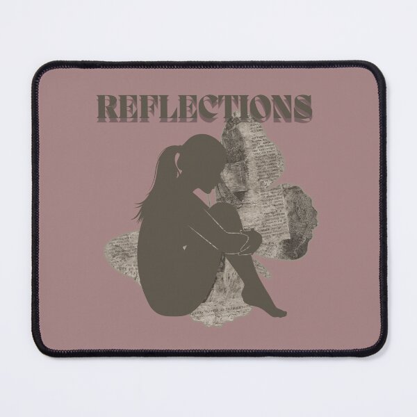 Item preview, Reflections - Thoughtful Woman with Butterfly Collage, Vintage Newspaper Art, Emotional Illustration. designed and sold by LunaPrintCo.