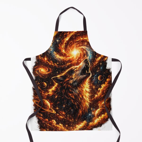 Item preview, Cosmic Fire Wolf Howling – Galaxy Space Art designed and sold by ThePixelMind.
