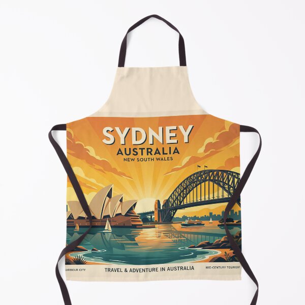 Item preview, Sydney Australia Travel Art Poster – Sunset Harbour Illustration, Opera House & Bridge, Retro Style designed and sold by andres felipe Guevara Rincon.