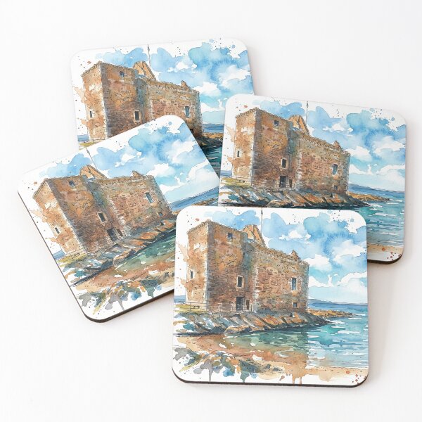 Item preview, Watercolour illustration of Portencross Castle, Ayrshire, Scotland designed and sold by davidelder.