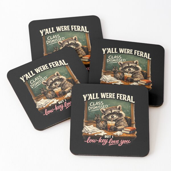 Item preview, Y’all Were Feral But I Low Key Love You Funny Teacher Raccoon Shirt designed and sold by LunaMagicStudio.