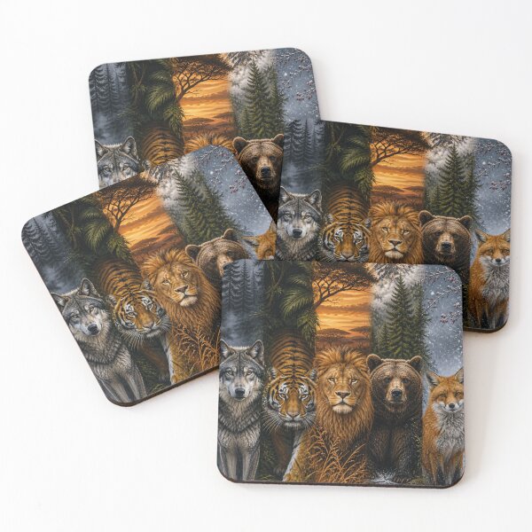 Item preview, Wilderness Fusion – Wolf Tiger Lion Bear Fox Nature Design Vertical designed and sold by Gletschie.