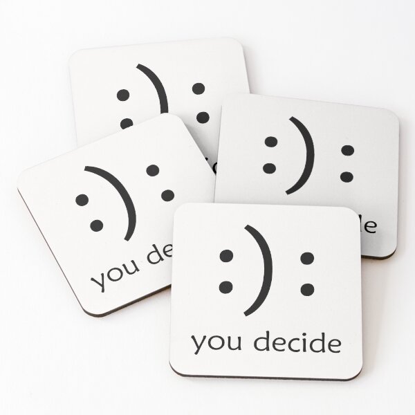 Item preview, You Decide Happy or Sad - Quote Face Emoticon - It is Your Choice or Decision - Inspirational Motivation designed and sold by merkraht.