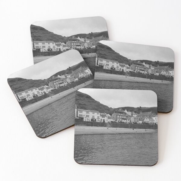 Item preview, Staithes North Yorkshire Fishing Village Black and White Harbour Scene designed and sold by ArtworkNorth.