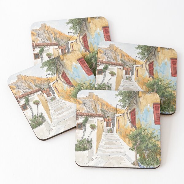 Item preview, Anafiotika neighborhood and Acropolis in the old city of Athens designed and sold by sid1802.