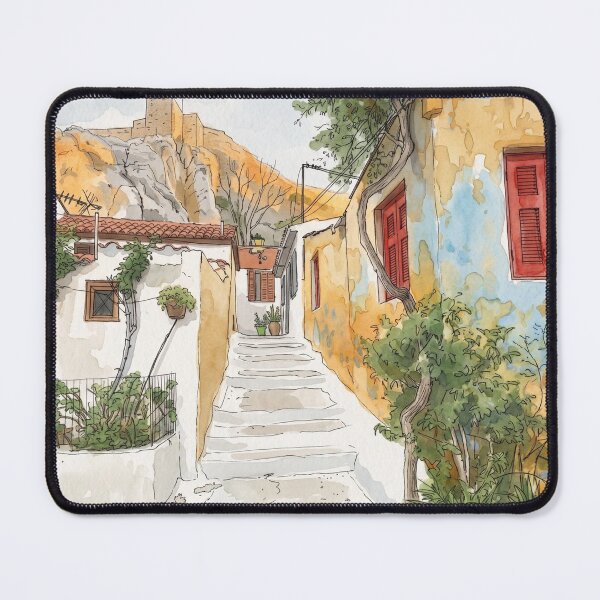 Item preview, Anafiotika neighborhood and Acropolis in the old city of Athens designed and sold by sid1802.