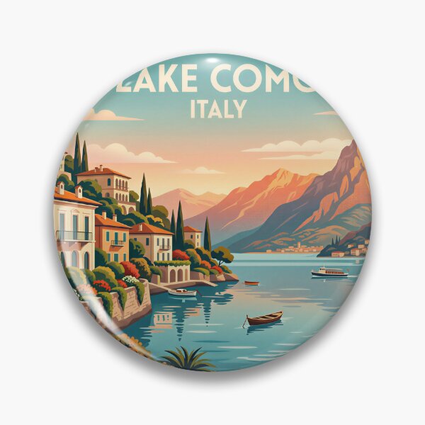 Item preview, Lake Como Sunset Riviera – Vintage Italian Travel Poster designed and sold by andres felipe  Guevara Rincon.