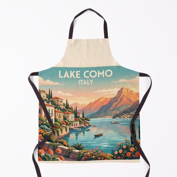 Item preview, Lake Como Sunset Riviera – Vintage Italian Travel Poster designed and sold by andres felipe  Guevara Rincon.