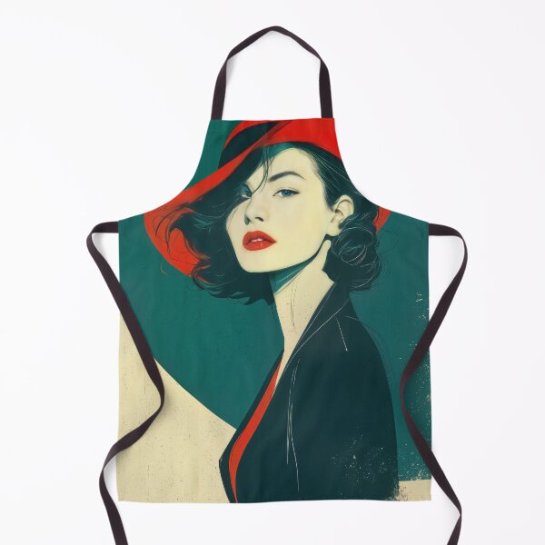 Item preview, Minimalist Vintage Portrait - Modern Line Art Red Hat Boho Wall Decor designed and sold by Device VN.