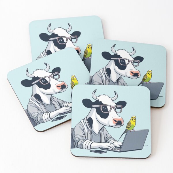 Item preview, Cartoon Cow Programmer – Geek Humor Design designed and sold by Dogandesighn.