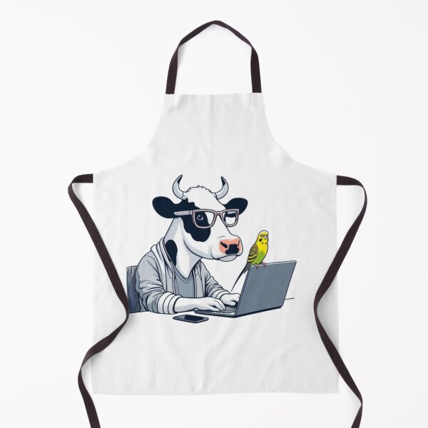Item preview, Cartoon Cow Programmer – Geek Humor Design designed and sold by Dogandesighn.