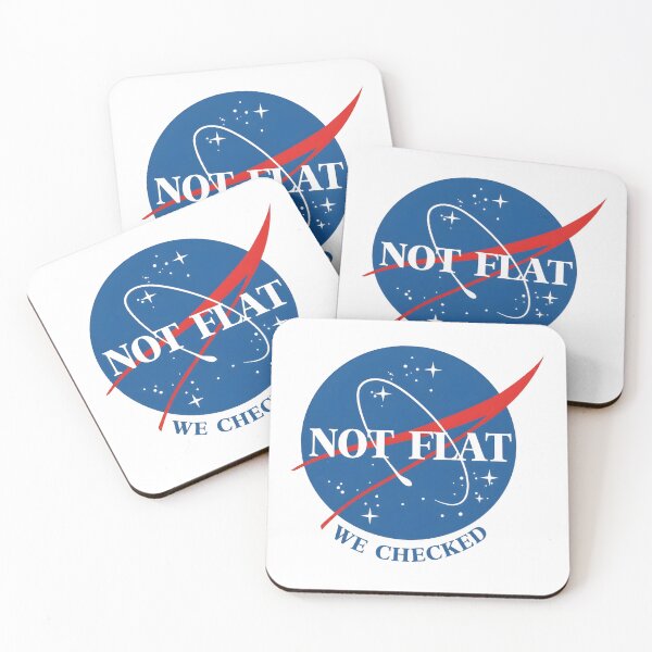 Item preview, "NOT FLAT, WE CHECKED" - NASA Logo Parody Graphic designed and sold by CharlieDesings.