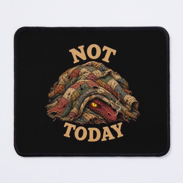 Item preview, Funny Dragon Not Today Blanket Introvert Morning Struggle Retro Tee designed and sold by Mythic Ink Studio.
