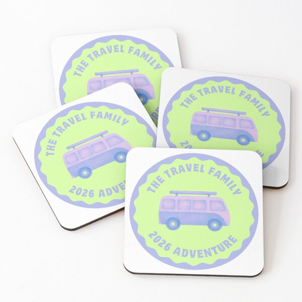 Item preview, Travel Family 2026 Adventure colour graphic lilac and lime  designed and sold by Andiamo-Amigos.