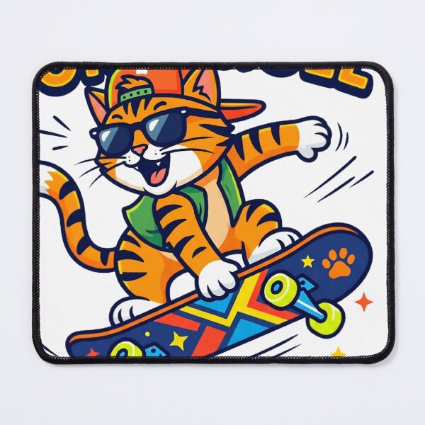 Item preview, Cartoon Skateboarding Orange Tabby Cat Graphic designed and sold by aashcreat.