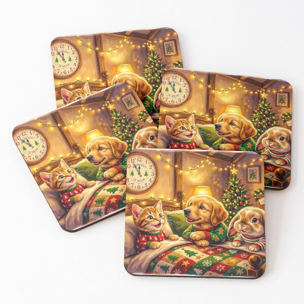 Item preview, Bedtime Excitement Cute Christmas Animals Waiting for Santa designed and sold by acceleratorhams.