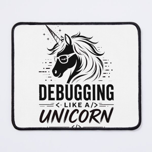 Item preview, Debugging Like a Unicorn – Developer Humor Black designed and sold by CtrlAltLaugh.