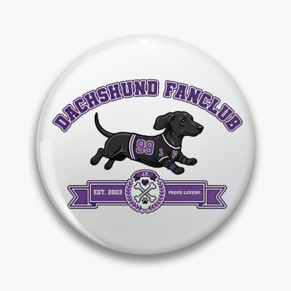Item preview, Dachshund Fan Club Est 2003 Purple Varsity Logo designed and sold by HolySausage.