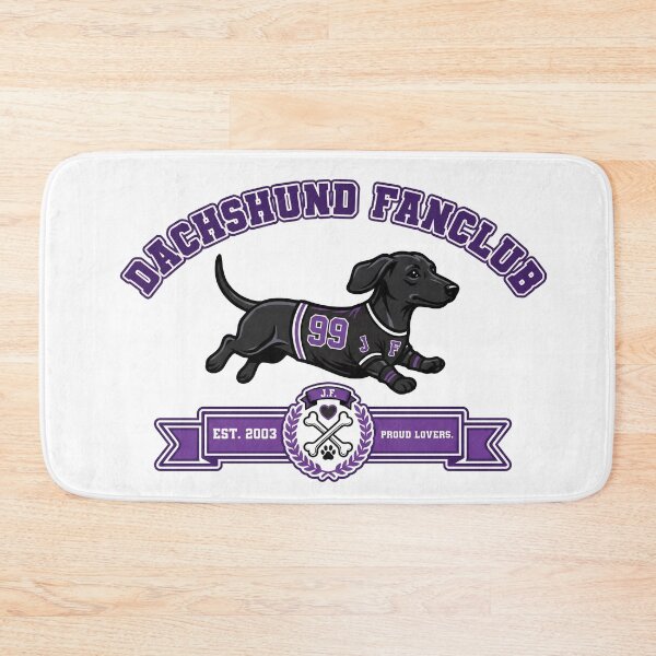 Item preview, Dachshund Fan Club Est 2003 Purple Varsity Logo designed and sold by HolySausage.
