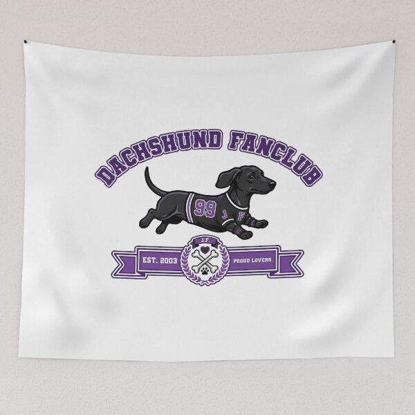 Item preview, Dachshund Fan Club Est 2003 Purple Varsity Logo designed and sold by HolySausage.