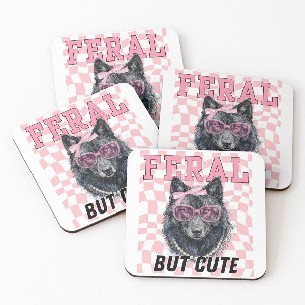 Item preview, Feral But Cute Wolf – Pink Checkered Aesthetic Cute Savage Streetwear Design designed and sold by LAJdesigns.