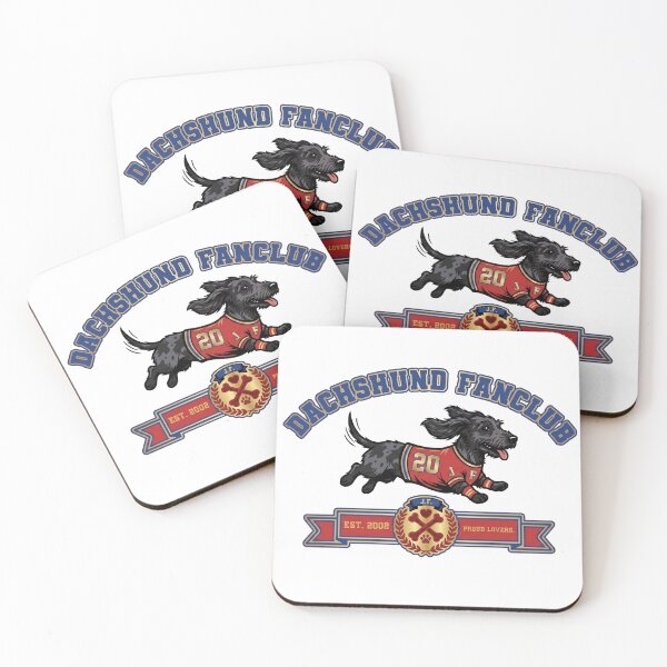 Item preview, Dachshund Fan Club Est 2002 Red and Navy Varsity designed and sold by HolySausage.