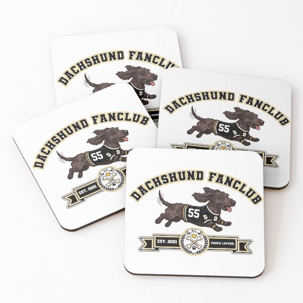 Item preview, Dachshund Fan Club Black and Tan Varsity Logo designed and sold by HolySausage.
