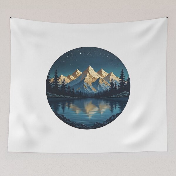 Item preview, Mountains with moon light designed and sold by trendspatterns.
