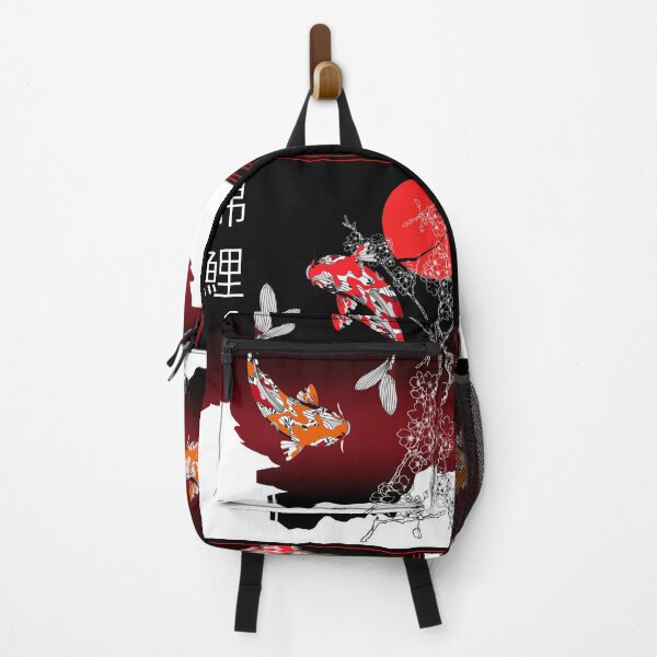 Item preview, Japanese Temple Koi Fish and Cherry Blossom Art red Japanese Sun designed and sold by Pikkalo.