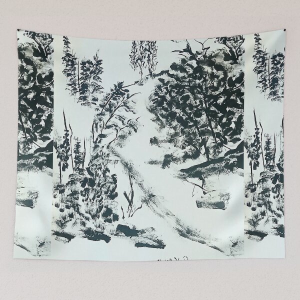 Item preview, Paper and ink chinese  landscape by Charlotte VanRoss  designed and sold by Charlotte VanRoss fine art.