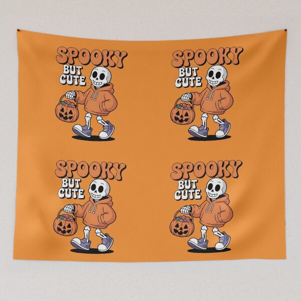Item preview, Spooky But Cute Skeleton Holding Pumpkin – Halloween Aesthetic Cute Spooky Design designed and sold by Raw Tigers.