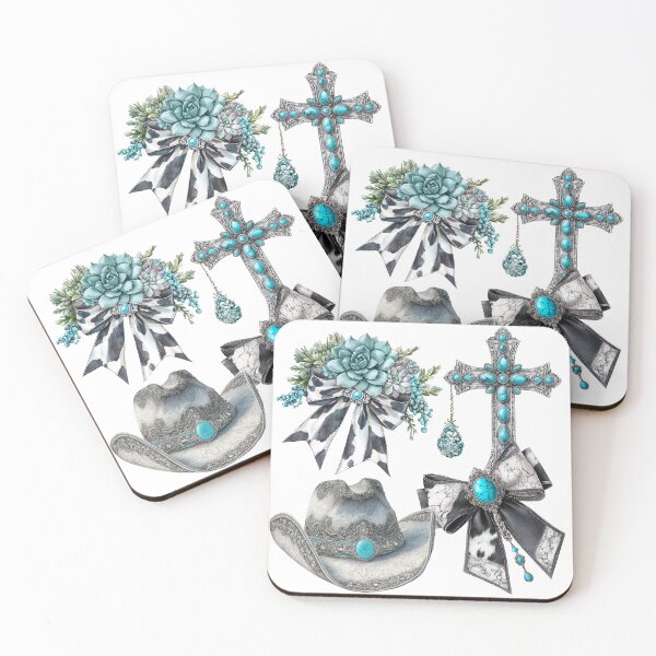 Item preview, Christian Cowgirl Turquoise Cross Western Design designed and sold by EnlivenDesigns.