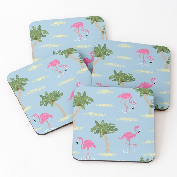 Item preview, Tropical Flamingo Pattern - Island Wave Blue designed and sold by Daniel Bevis Design.