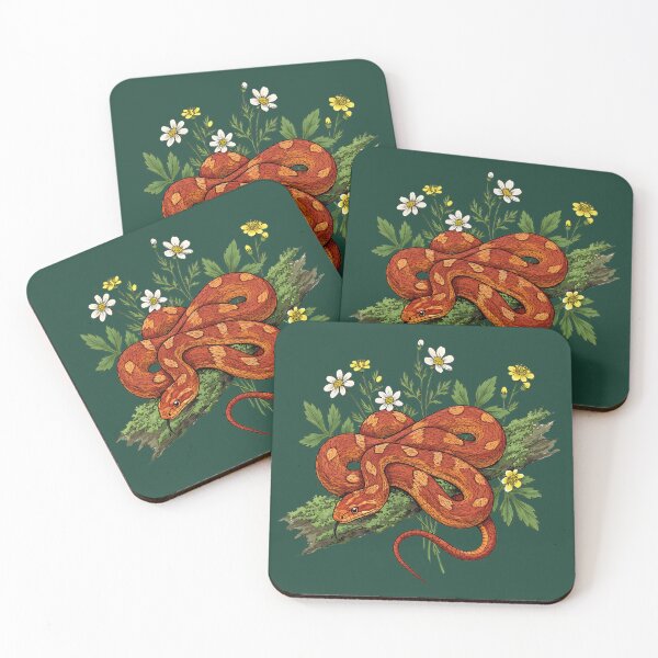 Item preview, Orange Corn Snake Among Woodland Blooms designed and sold by BirdsnStuff.