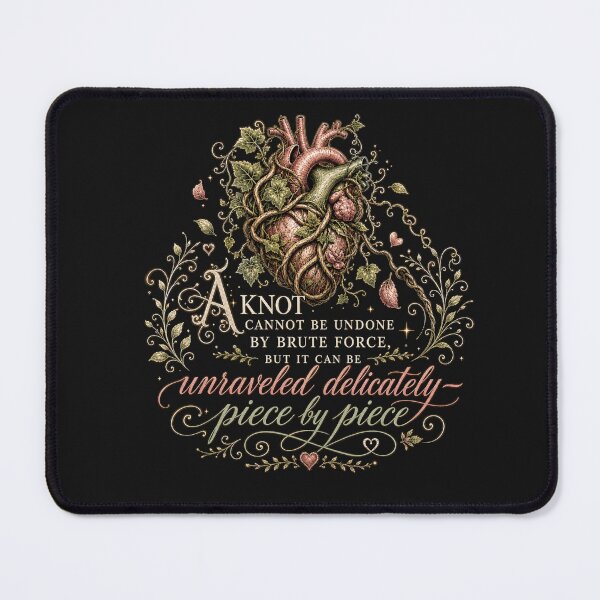 Item preview, A Knot Cannot Be Undone by Brute Force, But It Can Be Unraveled Delicately Piece by Piece – Romantic Plant Heart Design designed and sold by Heather's Creative Apparel.