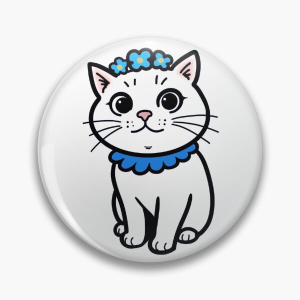 Item preview, Cat with Blue Flowers designed and sold by SnugBrush.